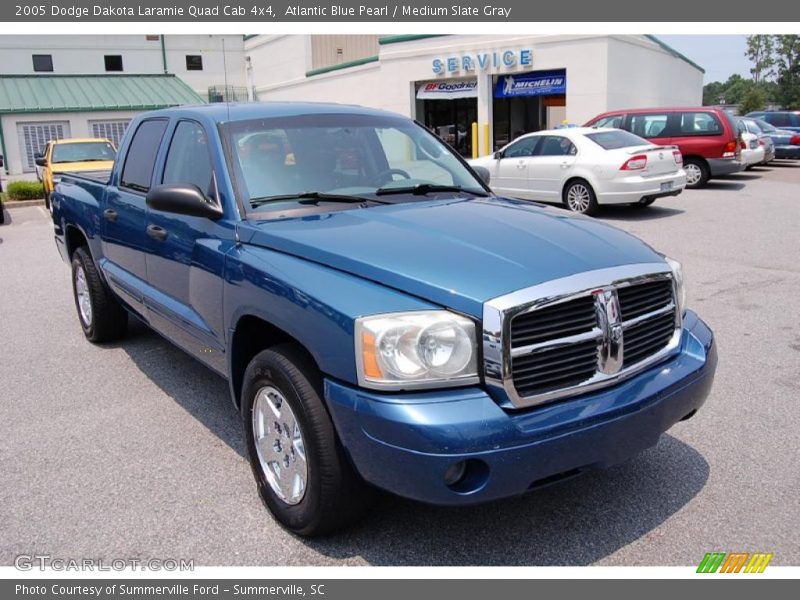 Atlantic Blue Pearl / Medium Slate Gray 2005 Dodge Dakota Laramie Quad Cab 4x4