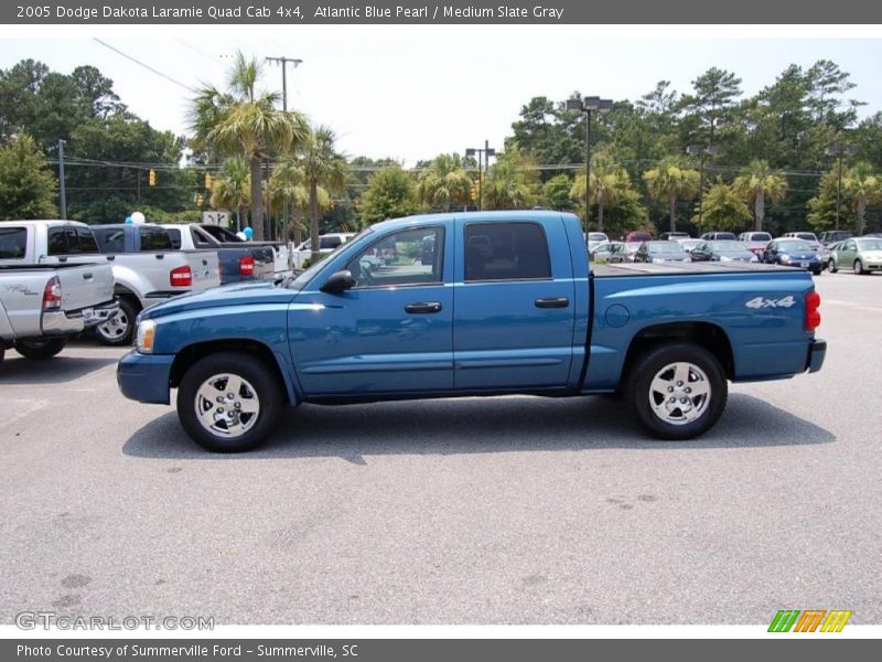 Atlantic Blue Pearl / Medium Slate Gray 2005 Dodge Dakota Laramie Quad Cab 4x4