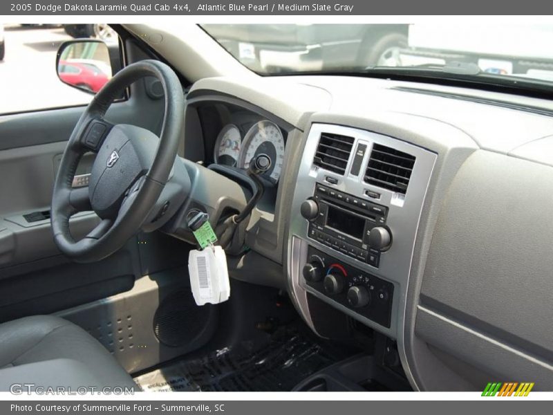 Atlantic Blue Pearl / Medium Slate Gray 2005 Dodge Dakota Laramie Quad Cab 4x4