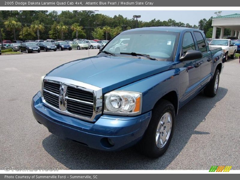 Atlantic Blue Pearl / Medium Slate Gray 2005 Dodge Dakota Laramie Quad Cab 4x4
