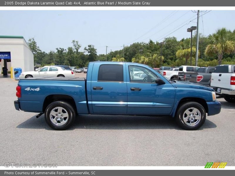 Atlantic Blue Pearl / Medium Slate Gray 2005 Dodge Dakota Laramie Quad Cab 4x4