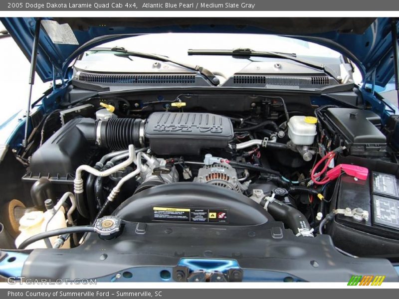 Atlantic Blue Pearl / Medium Slate Gray 2005 Dodge Dakota Laramie Quad Cab 4x4