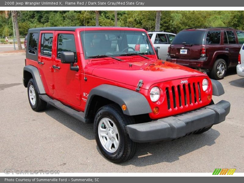 Flame Red / Dark Slate Gray/Med Slate Gray 2008 Jeep Wrangler Unlimited X