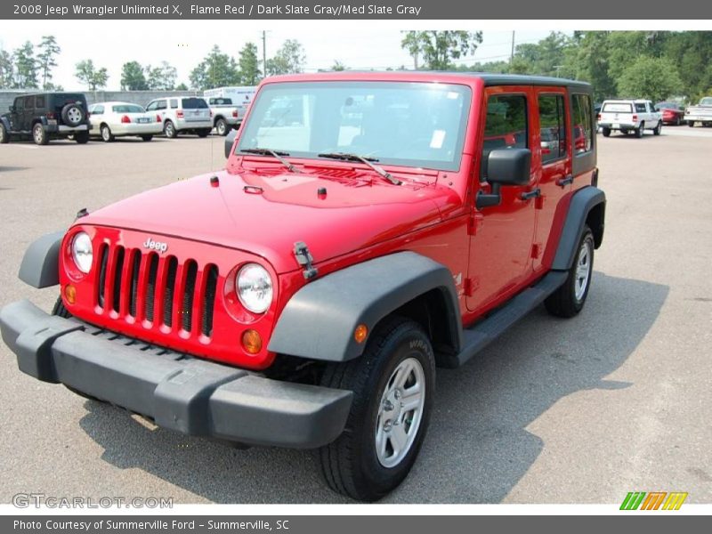 Flame Red / Dark Slate Gray/Med Slate Gray 2008 Jeep Wrangler Unlimited X