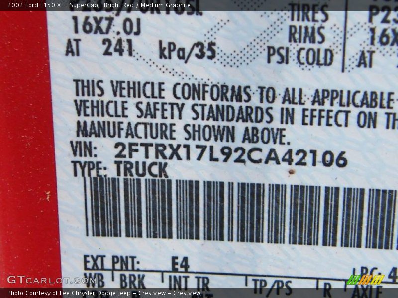 Bright Red / Medium Graphite 2002 Ford F150 XLT SuperCab
