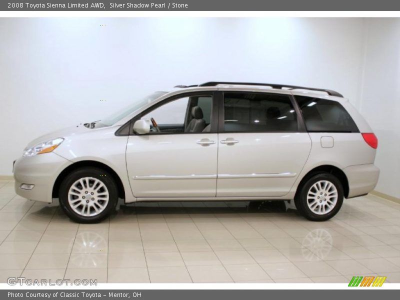 Silver Shadow Pearl / Stone 2008 Toyota Sienna Limited AWD