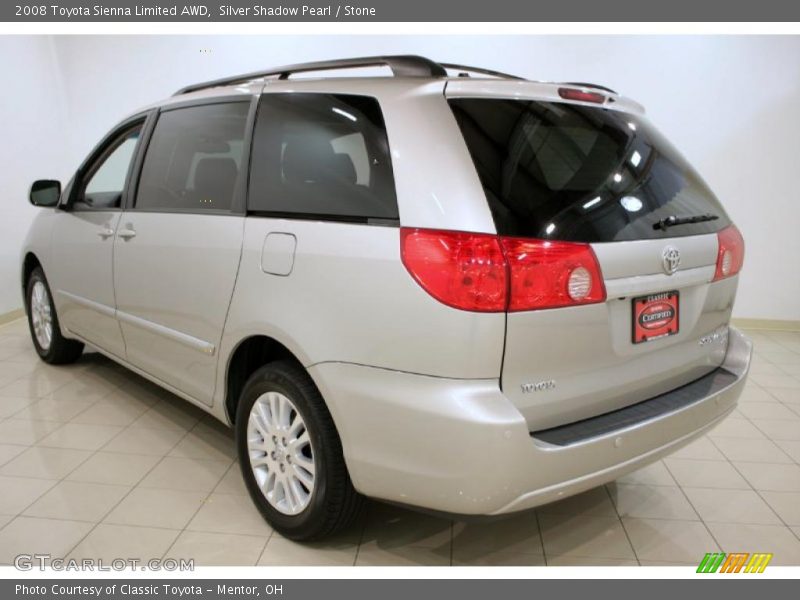 Silver Shadow Pearl / Stone 2008 Toyota Sienna Limited AWD