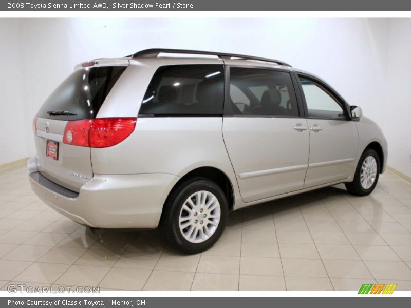 Silver Shadow Pearl / Stone 2008 Toyota Sienna Limited AWD