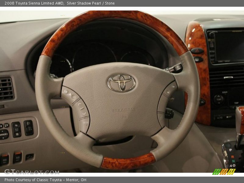 Silver Shadow Pearl / Stone 2008 Toyota Sienna Limited AWD