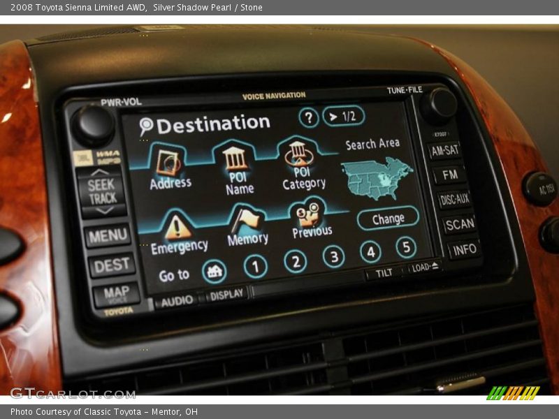 Silver Shadow Pearl / Stone 2008 Toyota Sienna Limited AWD