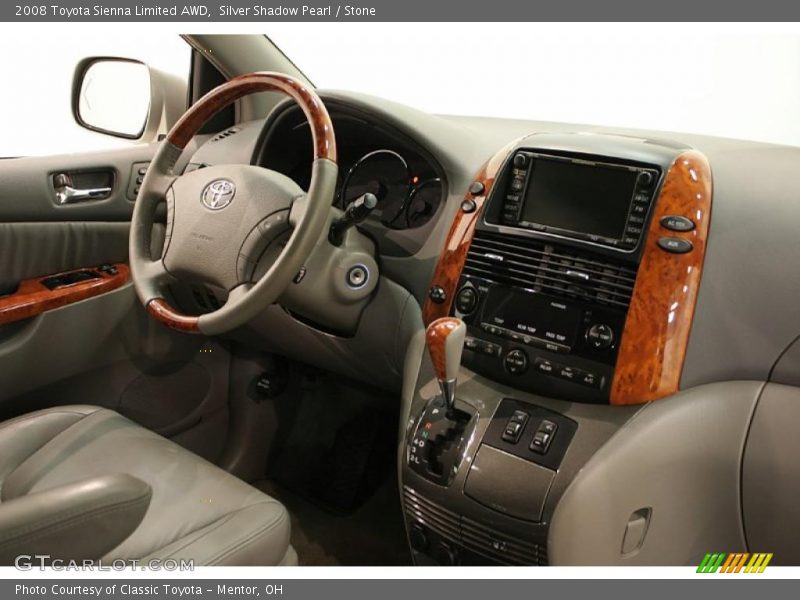Silver Shadow Pearl / Stone 2008 Toyota Sienna Limited AWD