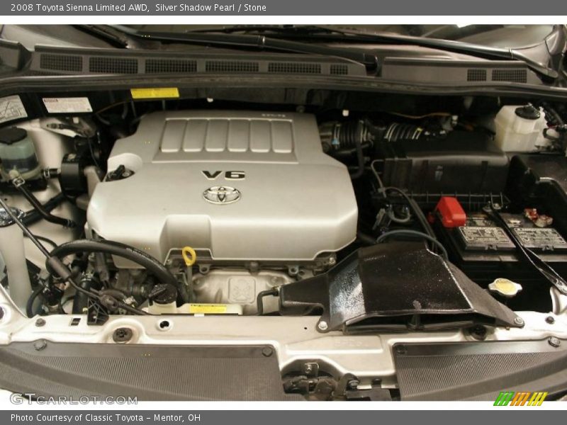 Silver Shadow Pearl / Stone 2008 Toyota Sienna Limited AWD