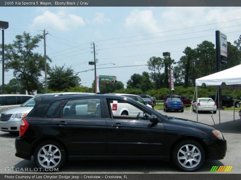 Ebony Black / Gray 2005 Kia Spectra 5 Wagon