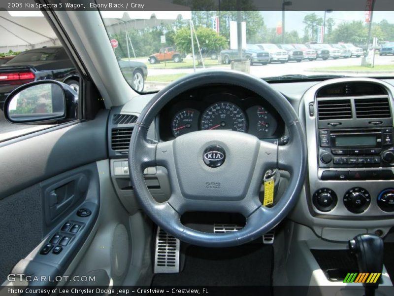 Ebony Black / Gray 2005 Kia Spectra 5 Wagon