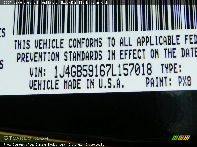 Black / Dark Khaki/Medium Khaki 2007 Jeep Wrangler Unlimited Sahara