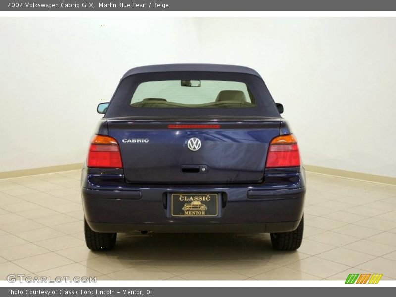 Marlin Blue Pearl / Beige 2002 Volkswagen Cabrio GLX
