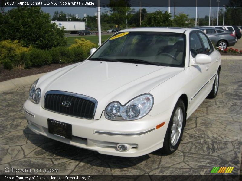 Noble White / Beige 2003 Hyundai Sonata GLS V6