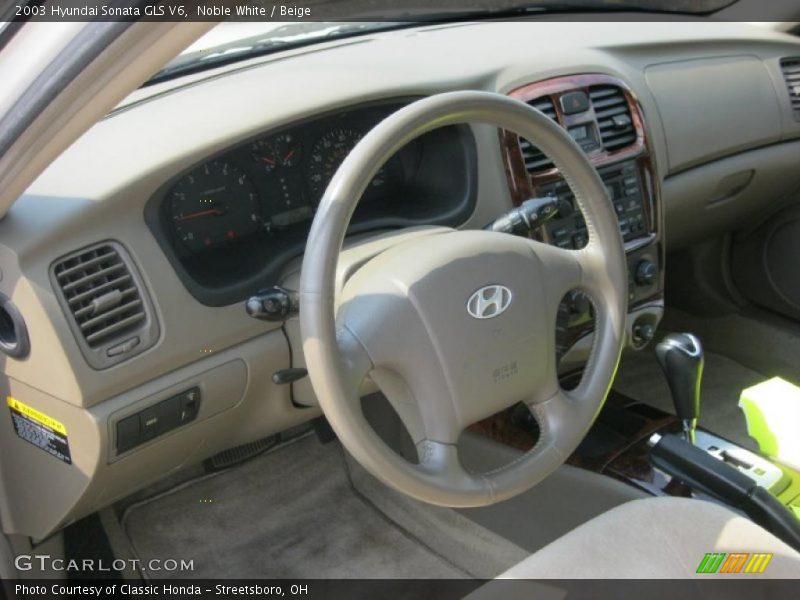 Noble White / Beige 2003 Hyundai Sonata GLS V6