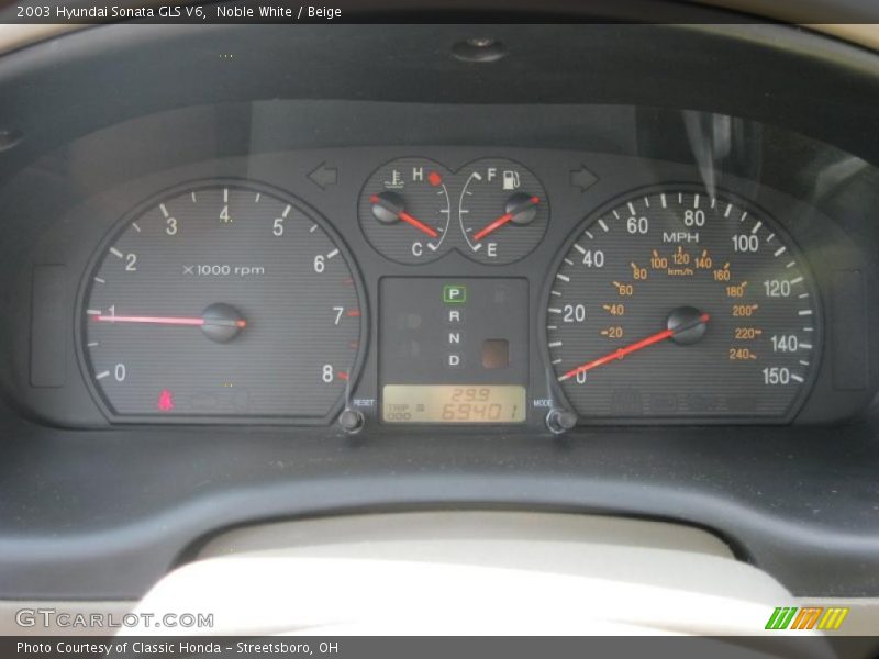 Noble White / Beige 2003 Hyundai Sonata GLS V6