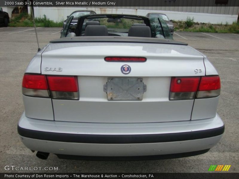 Silver Mica Metallic / Medium Grey 2000 Saab 9-3 Convertible