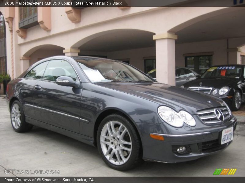 Steel Grey Metallic / Black 2008 Mercedes-Benz CLK 350 Coupe