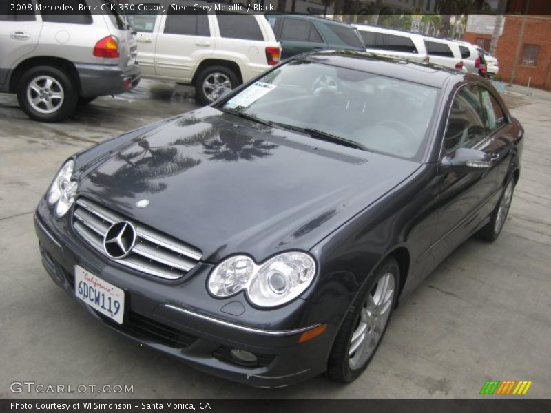 Steel Grey Metallic / Black 2008 Mercedes-Benz CLK 350 Coupe