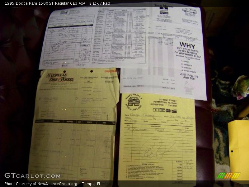 Black / Red 1995 Dodge Ram 1500 ST Regular Cab 4x4