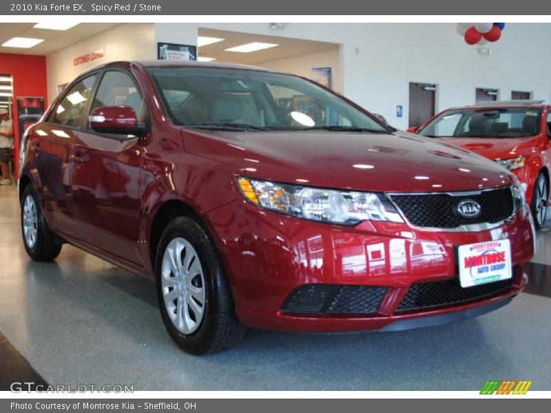 Spicy Red / Stone 2010 Kia Forte EX