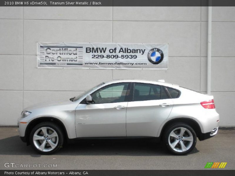 Titanium Silver Metallic / Black 2010 BMW X6 xDrive50i