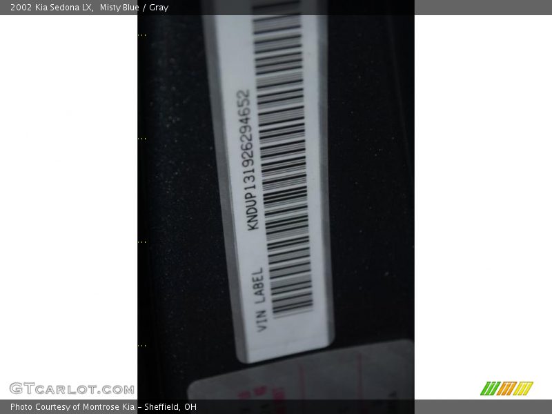 Misty Blue / Gray 2002 Kia Sedona LX
