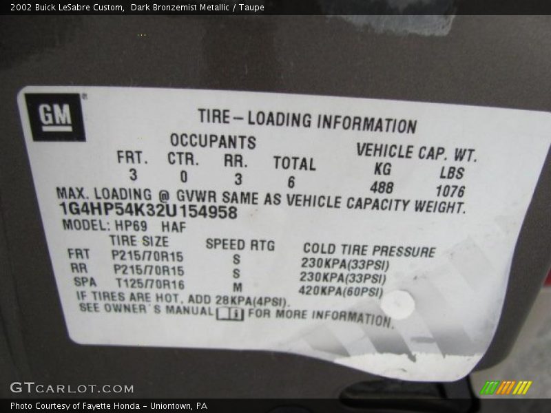 Dark Bronzemist Metallic / Taupe 2002 Buick LeSabre Custom