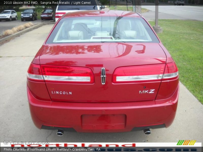 Sangria Red Metallic / Light Camel 2010 Lincoln MKZ FWD