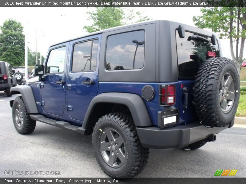 Deep Water Blue Pearl / Dark Slate Gray/Medium Slate Gray 2010 Jeep Wrangler Unlimited Mountain Edition 4x4