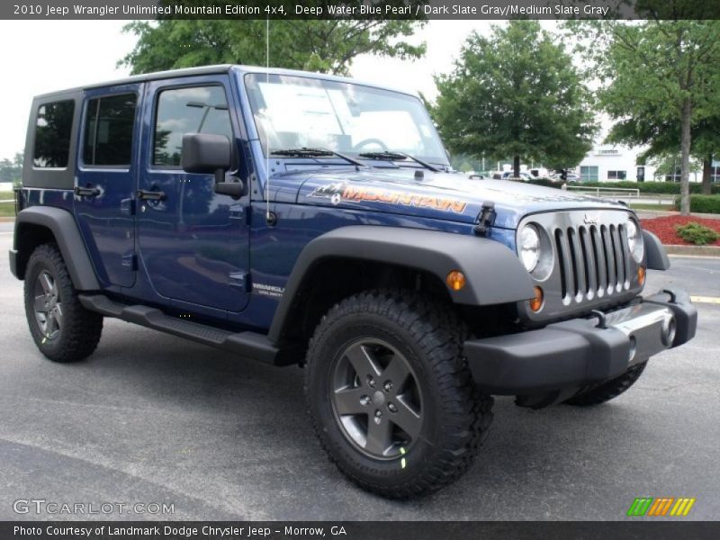 Deep Water Blue Pearl / Dark Slate Gray/Medium Slate Gray 2010 Jeep Wrangler Unlimited Mountain Edition 4x4