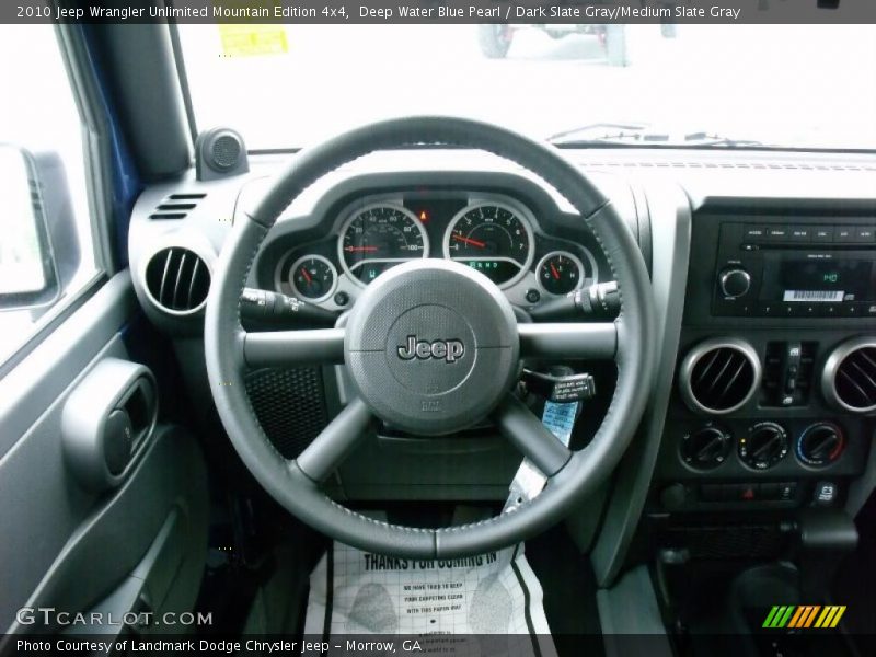 Deep Water Blue Pearl / Dark Slate Gray/Medium Slate Gray 2010 Jeep Wrangler Unlimited Mountain Edition 4x4