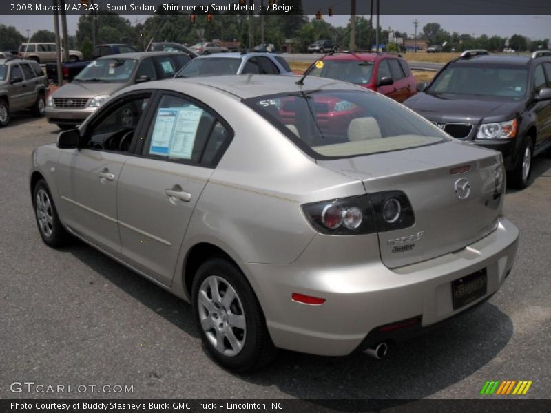Shimmering Sand Metallic / Beige 2008 Mazda MAZDA3 i Sport Sedan