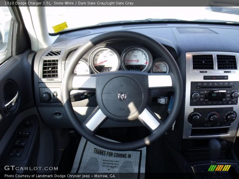 Stone White / Dark Slate Gray/Light Slate Gray 2010 Dodge Charger 3.5L