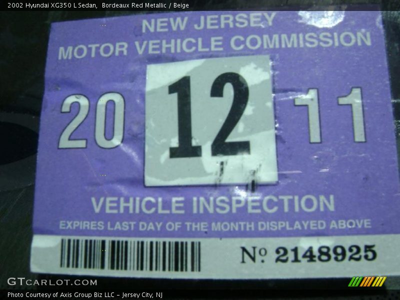 Bordeaux Red Metallic / Beige 2002 Hyundai XG350 L Sedan