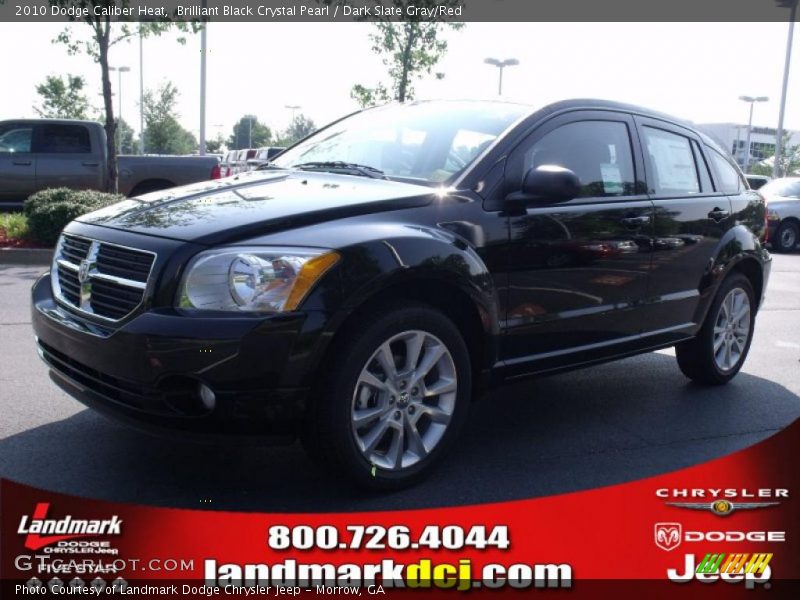 Brilliant Black Crystal Pearl / Dark Slate Gray/Red 2010 Dodge Caliber Heat
