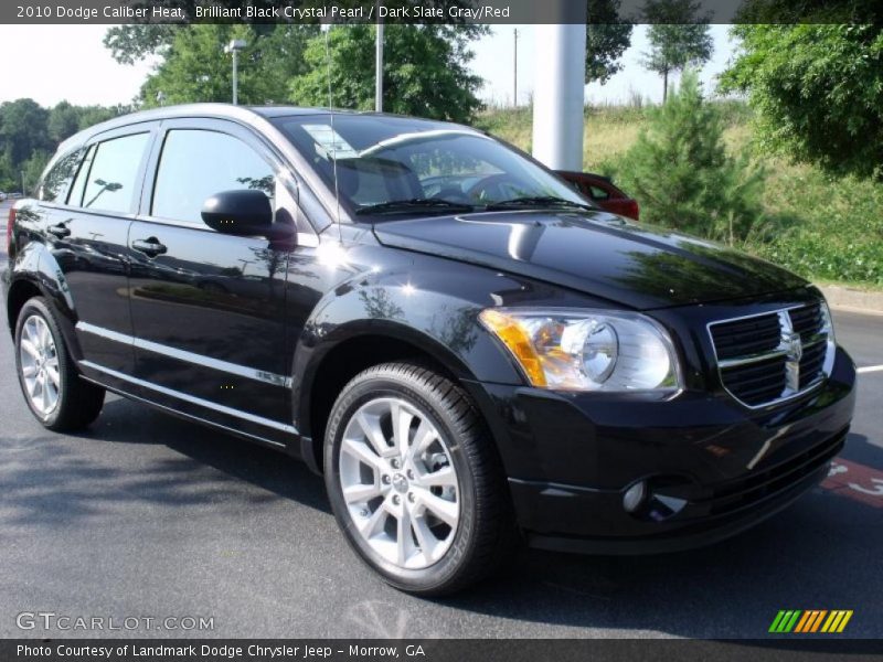 Brilliant Black Crystal Pearl / Dark Slate Gray/Red 2010 Dodge Caliber Heat