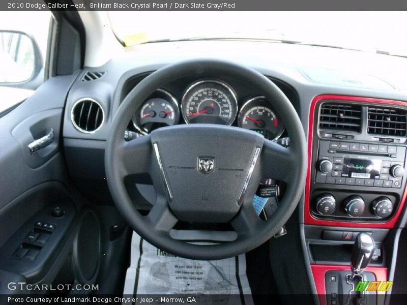 Brilliant Black Crystal Pearl / Dark Slate Gray/Red 2010 Dodge Caliber Heat