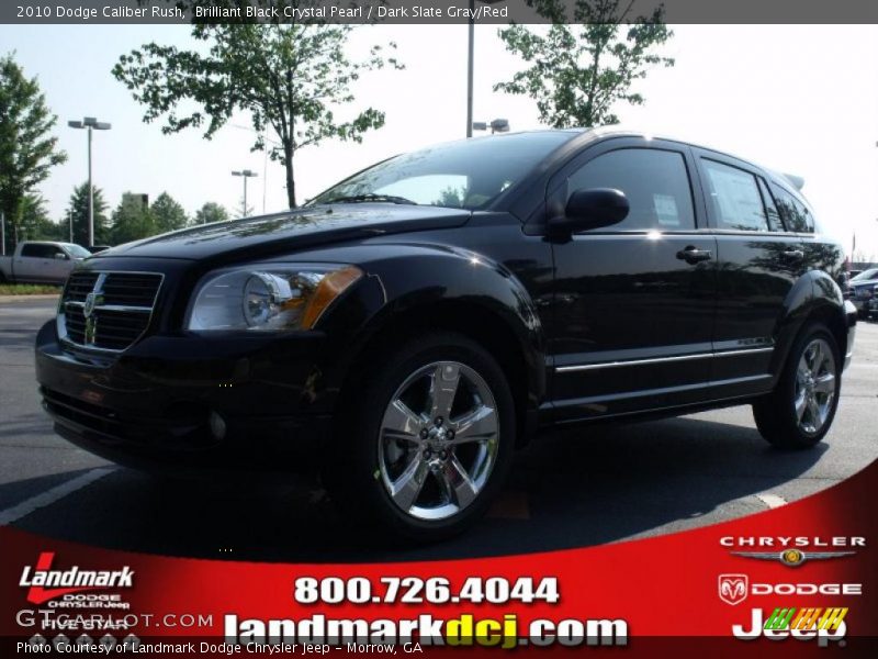 Brilliant Black Crystal Pearl / Dark Slate Gray/Red 2010 Dodge Caliber Rush