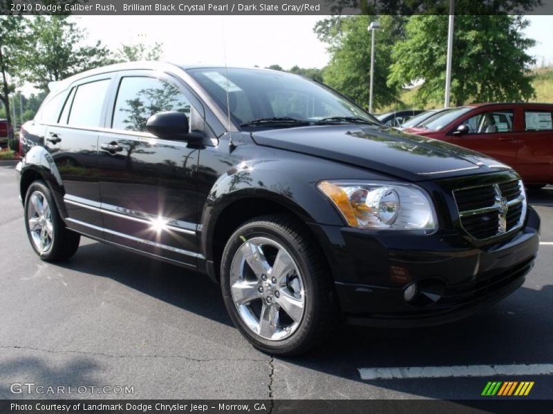 Brilliant Black Crystal Pearl / Dark Slate Gray/Red 2010 Dodge Caliber Rush