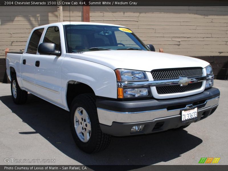 Summit White / Medium Gray 2004 Chevrolet Silverado 1500 LS Crew Cab 4x4