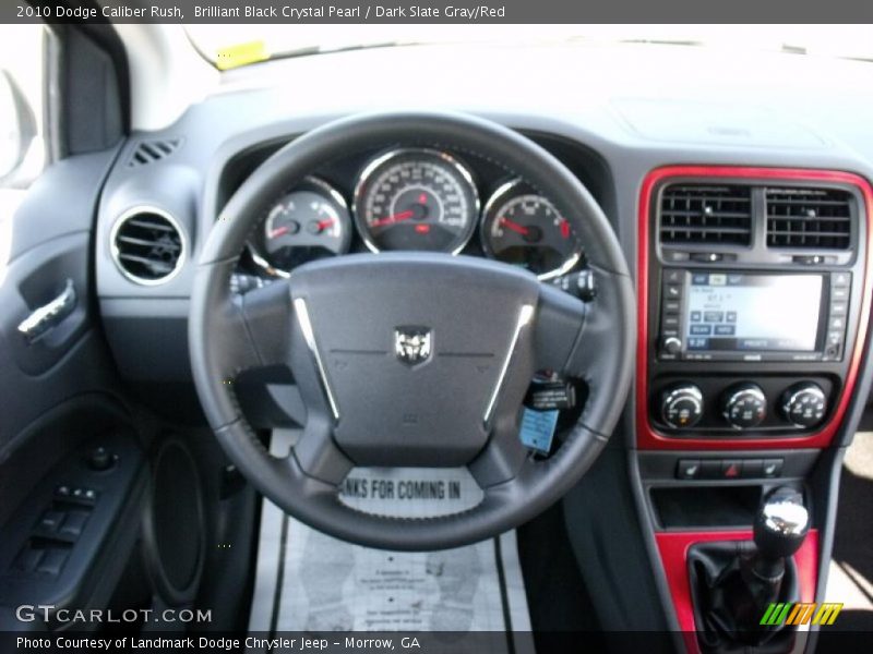 Brilliant Black Crystal Pearl / Dark Slate Gray/Red 2010 Dodge Caliber Rush