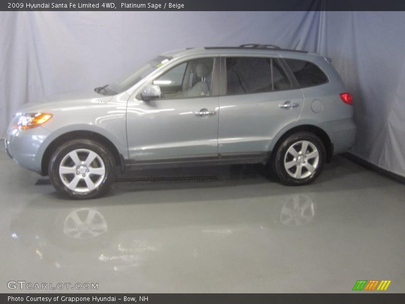 Platinum Sage / Beige 2009 Hyundai Santa Fe Limited 4WD