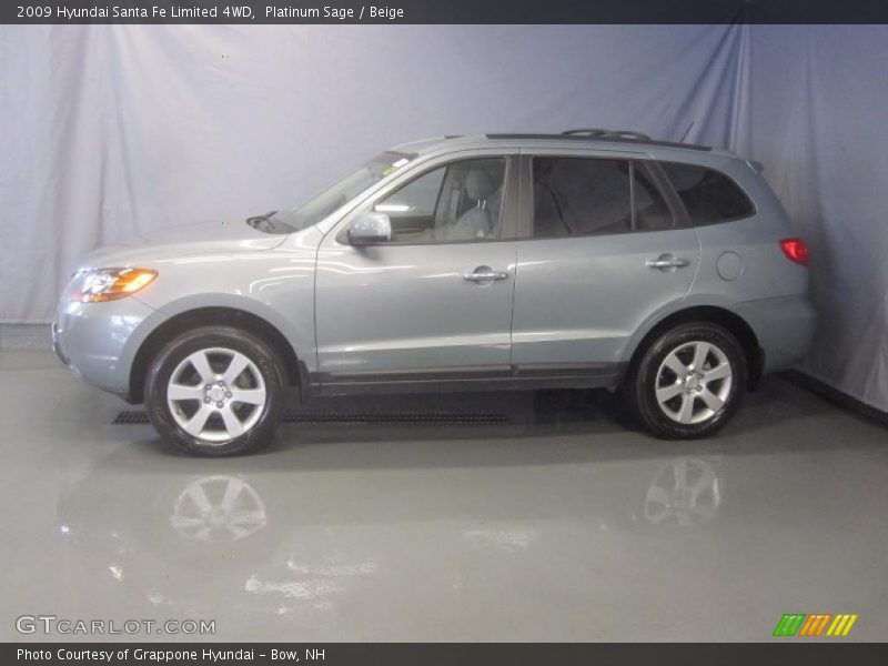 Platinum Sage / Beige 2009 Hyundai Santa Fe Limited 4WD