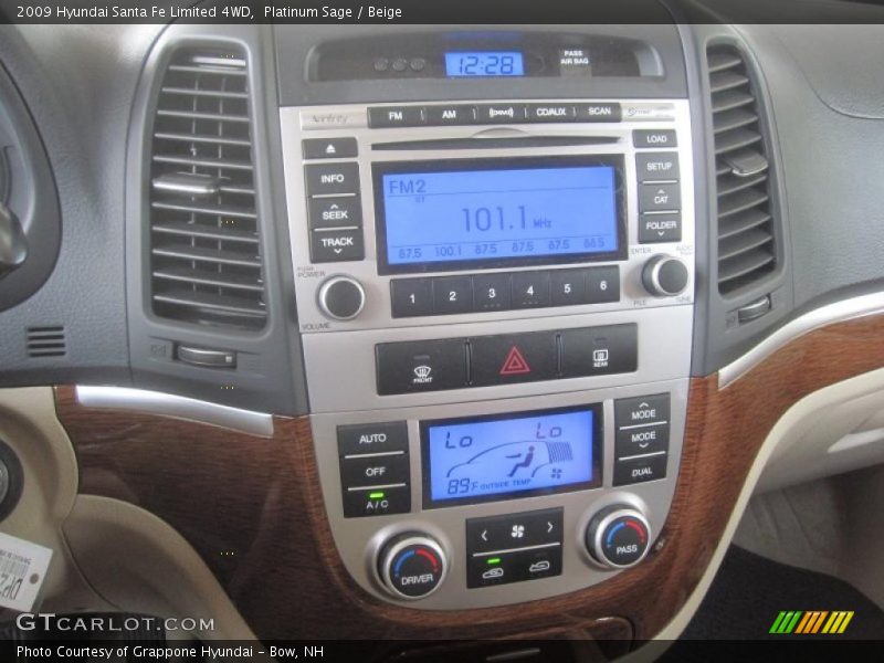 Platinum Sage / Beige 2009 Hyundai Santa Fe Limited 4WD