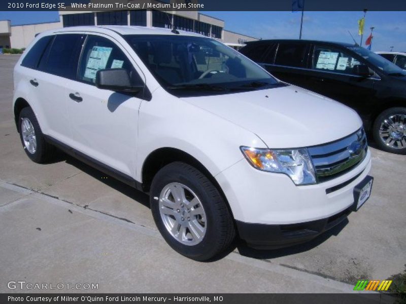 White Platinum Tri-Coat / Medium Light Stone 2010 Ford Edge SE