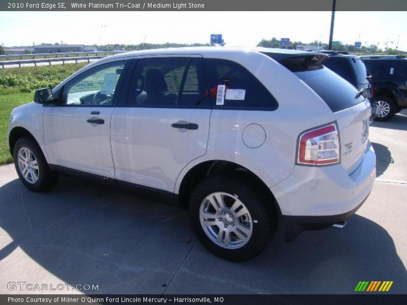 White Platinum Tri-Coat / Medium Light Stone 2010 Ford Edge SE